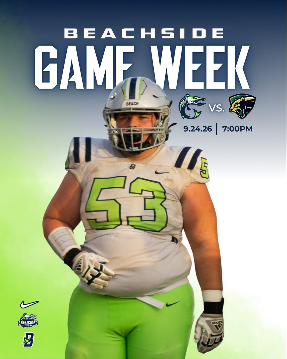 Beachside_FB's tweet photo. RIDE THE WAVE!

The Beachside Barracudas will travel to Nease HS and take on the Panthers this Thursday, 9/24 at 7:00pm.

On Wednesday, there will be a JV double header at Clay! Starting at 5:30pm JVB, followed by JVA facing off with the Blue Devils at 7pm.

#BarracudaNation https://t.co/qXyAJjWXt6