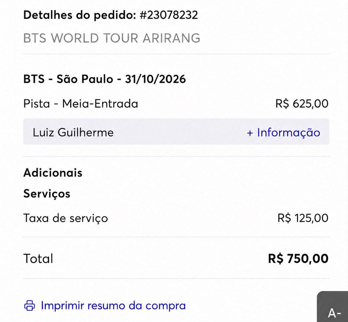 lz_gui8's tweet photo. Vendo ingresso Show BTS WORLD TOUR ARIRANG!
📍Morumbis

31/10/2026 - PISTA, meia, 890$

meu contato: 16995278799

tags: bts, show, ingresso, venda, compro, morumBis, São Paulo https://t.co/YKWWcTataB