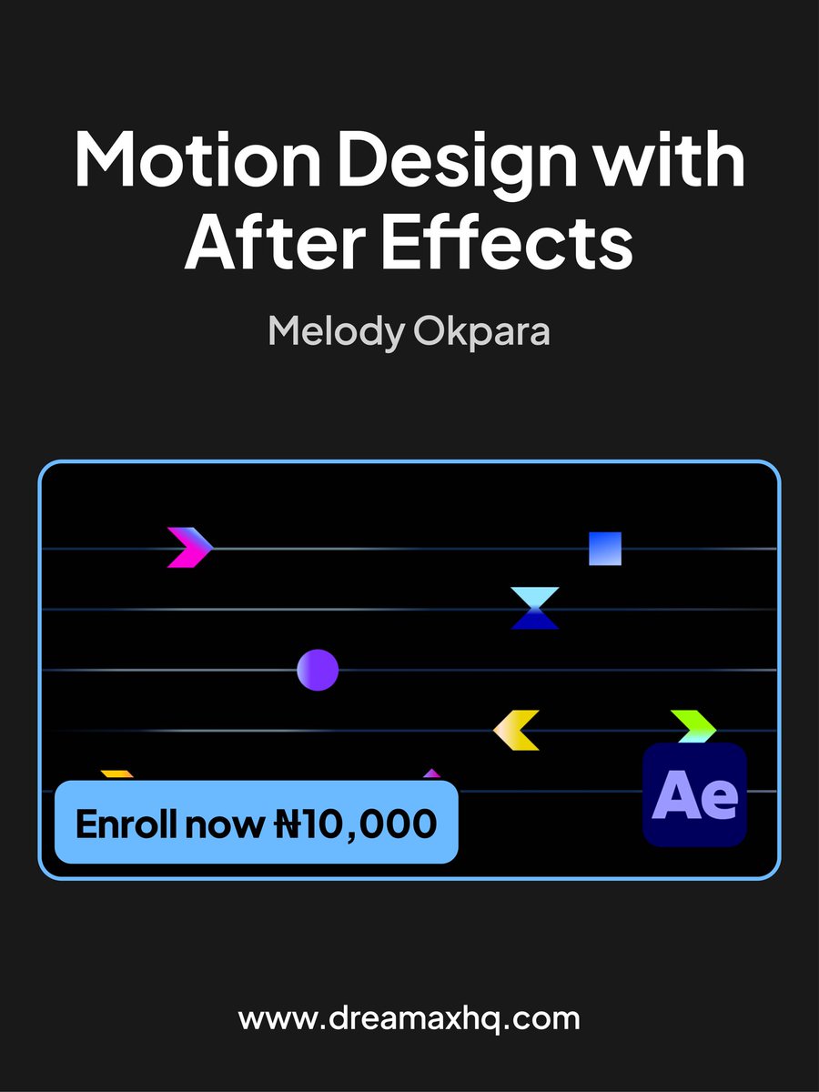 dreamaxhq's tweet photo. We’re excited to announce a new course on Dreamax by @melodyokpara_ 

Melody creates outstanding motion graphics, product animations, and brand content for global clients including Bloomberg, Manafa, BTS, Path8Productions, and more.

Start learning today
https://t.co/xpmItiC5xa https://t.co/XEy7lSUr6X