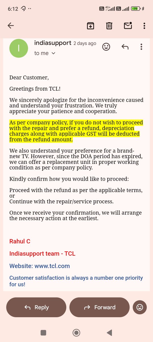 AjitOvhal54115's tweet photo. 🚨 SERIAL FRAUD on NCH Portal by @amazonIN &amp; @TCL_India!
Defective TV since Day-1. After 4 months of failed repairs, they closed my NCH Docket 10095869 on Govt Portal using a WRONG Order ID!
  
Demanding illegal depreciation for THEIR defective unit! 😡
@jagograhakjago @consaff https://t.co/L5MHiK5KoJ