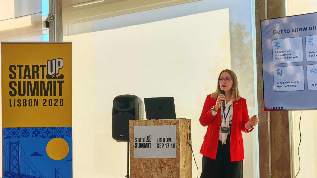 acnca_pt's tweet photo. 📸 #StartupSummit 2026 wrapped up after two great days of connecting with the innovation community.

Our CNCA Project Leader for BSC #AIFactory introduced the project, while our booth welcomed startups eager to explore its services.

Thank you to everyone who stopped by! 👋 https://t.co/jrXlmWOY0Z