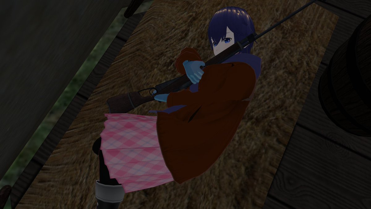 wakerord's tweet photo. #TMGCorp 氏の狙撃銃をサヤカに装備させてみた。
……いやこれ絶対想定されてた使い方と違うな？？ https://t.co/XWo6fqpsOJ