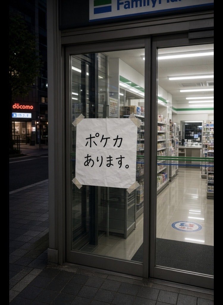 superpopochan's tweet photo. コンビニで「ポケカありますか？」って聞き辛いし、店員も対応したくないだろうし‥

全国コンビニで、このように貼り紙したらいいと思うよ！

こちらも入店せずに済むし
店員も聞かれずに済むよ🙄 https://t.co/Fw1XDRjMAv