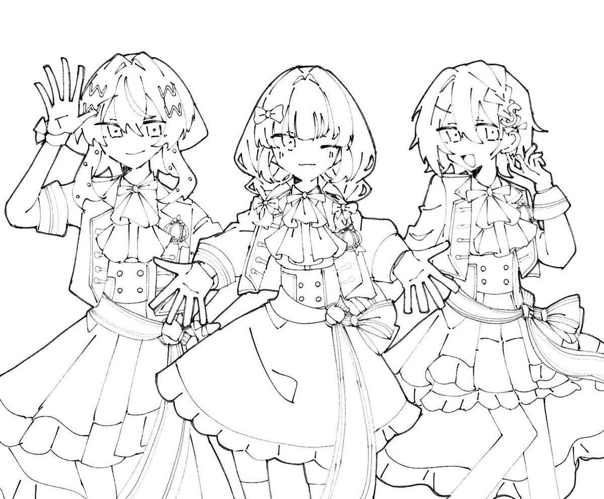 s_noma_'s tweet photo. 線画です。3枚目はなぜか装飾の線はありません。バケツ塗り使えないと思います。好きに塗って貰って大丈夫ですが投稿するならはメンションしていただけると嬉しいですー。線画塗りにくかったら少し変えていただいて大丈夫です https://t.co/oAohBddCiE