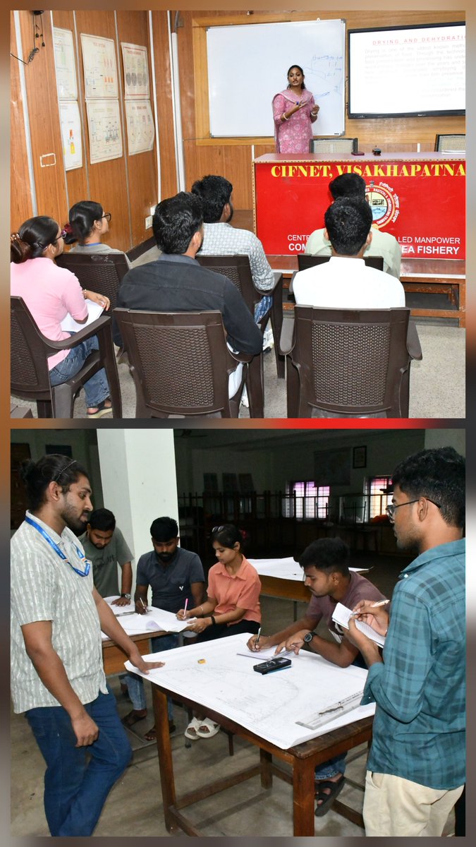 CifnetH's tweet photo. A valedictory programme was conducted for the 05 days #training programme at CIFNET Vizag on “Fishing Gear &Craft Technology, Seamanship &Navigation”for 06 Nos. of #BFSc Students,College of Fisheries science and Research centre, Etawah, Uttar Pradesh from 15.09.2026 to 21.09.2026 https://t.co/3Q4nphB38W
