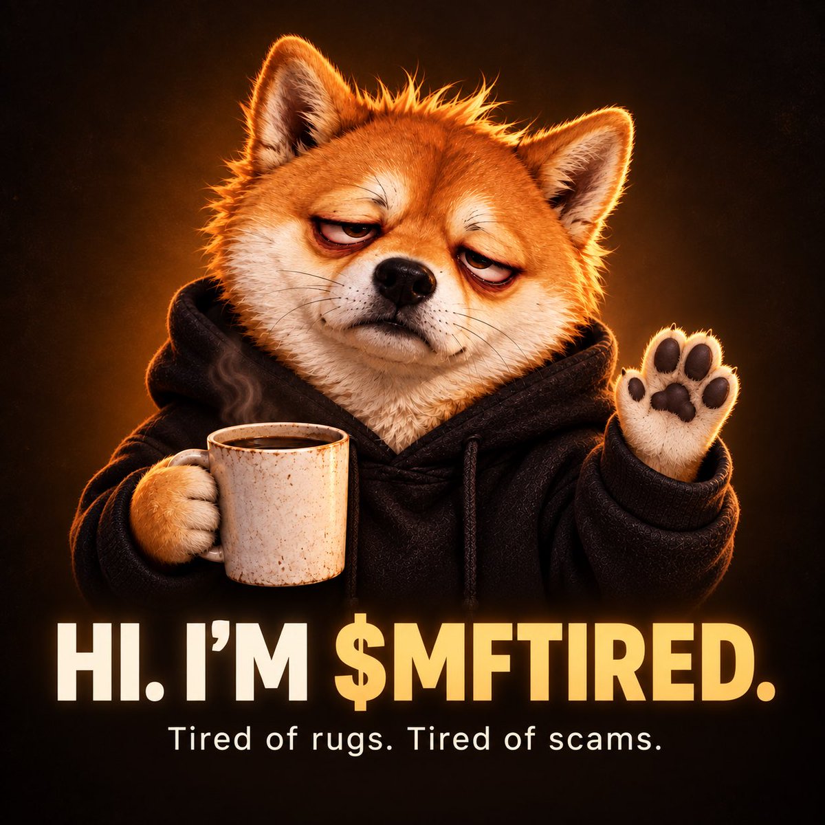 MFTiredDog's tweet photo. TO ALL THE NEW MOTHERFUCKERS WHO JUST FOLLOWED:

Hi.

I’m $MFTIRED.

I’ve been rugged so many times I can smell “community driven” through the fucking screen.

I’ve watched devs disappear.

I’ve watched “100x gems” turn into tax write-offs.

I’ve watched grown men type
“I’m hearing things 👀”
and somehow convince 40,000 people that auditory hallucinations are bullish.

I’ve bought the dip.

Then the dip bought a shovel and kept fucking digging.

I’ve held bags so dead they qualify as historical artifacts.

At this point I don’t want alpha.

I don’t want a roadmap.

I don’t want “big news soon.”

I want coffee.

I want honesty.

And I want one fucking week where nobody steals the liquidity.

So welcome.

There is no guru here.

No inspirational speeches.

No fake millionaire bullshit.

Just one exhausted Shiba, a questionable internet connection, severe trust issues, and a growing group of degenerates who have absolutely seen some shit.

WE’RE NOT EARLY.

WE’RE NOT LATE.

WE’RE MOTHERFUCKING TIRED.

$MFTIRED ☕🐕

Welcome to the Tired Pack.

Leave your dignity at the door.