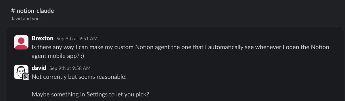brexton's tweet photo. Reason #717273 why @NotionHQ is GOATed

I bothered them for a feature request, got that and more in return in less than 48 hours

I will die on this hill, the best possible agent stack starts with Notion

Not affiliated* https://t.co/HVN8nSCLGu