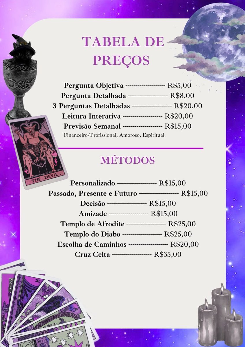 roxo666devil's tweet photo. Mesa Aberta Tarot
• esclareça suas dúvidas sobre a sua vida
• receba conselhos e orientação
• preços acessíveis
• contato: https://t.co/EBQzdSwKIp…
🏳️⚧️: #tarot #tarotwt #cartomante #tiragem #leituradecartas #cartomancia #espiritualidade #consulente #tarologo #previsao https://t.co/oYuDEfsaFG