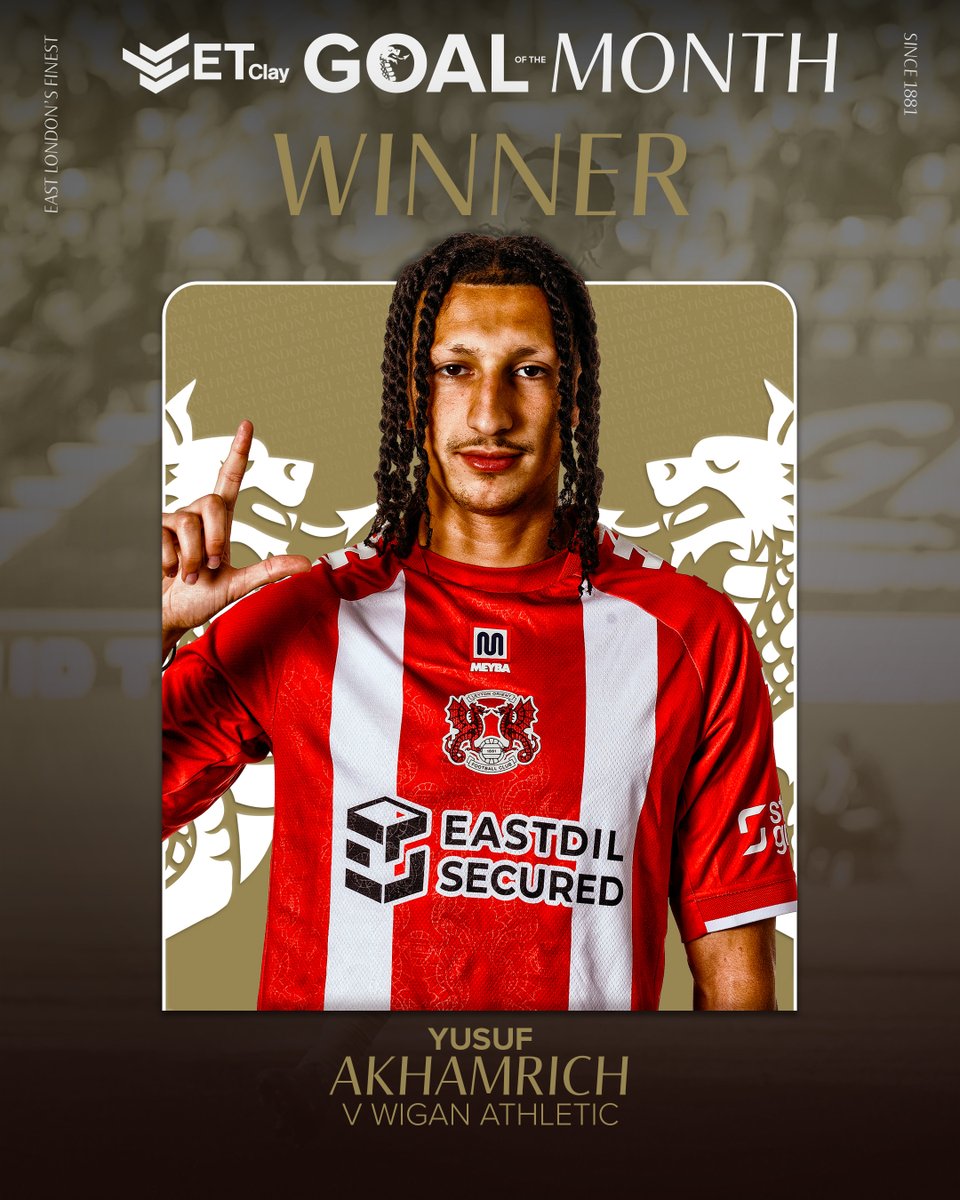 leytonorientfc's tweet photo. ⚽️ Yusuf Akhamrich has won August's ET Clay Goal of the Month for his calm finish against Wigan Athletic 👏

Congratulations, Yusuf 🏆

#LOFC #OneOrient https://t.co/nFpt7XWv69