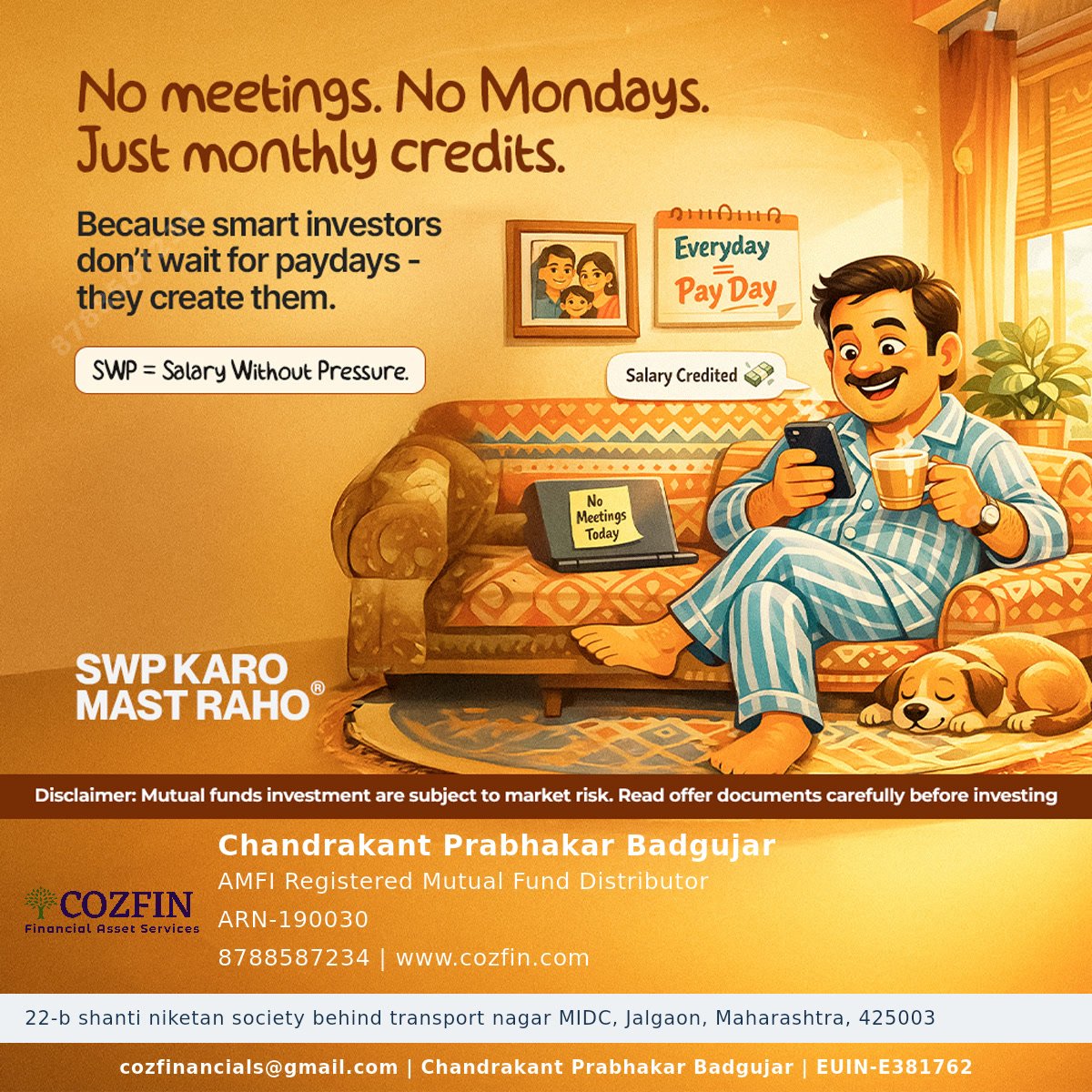 cpbadgujar's tweet photo. COZFIN FINANCIAL ASSET SERVICES #cozfin #mutualfunds #flexibility https://t.co/P0Qiv5s0lc