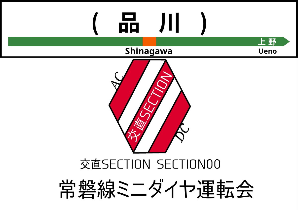 DualVoltageACDC's tweet photo. 今回使った駅名標です！
参考として上野駅のものを掲載します。
この形は駅名標と時刻表を1枚のA4用紙に印刷できるので見やすいはず？
ちなみにダイヤ運転区間外の場所は品川のようにしてあります。
01のときには他言語表記とナンバリング対応したい！

#SECTION00 
#交直SECTION
#すずき鉄道812 https://t.co/mXmnS58Mu7