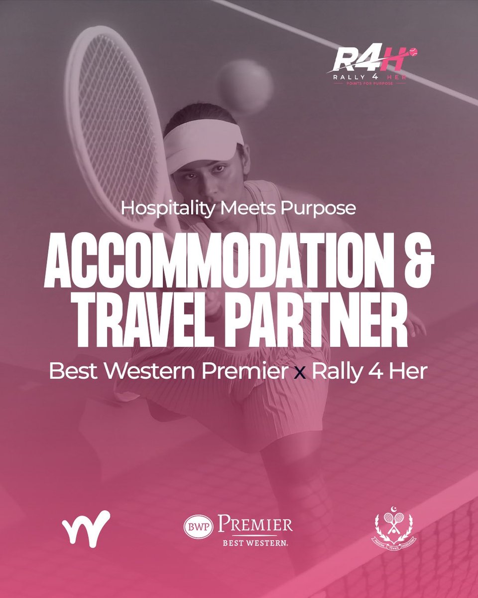 Rally4Her's tweet photo. One court. One community. One powerful cause.

Rally 4 Her isn't just a tournament  it's a movement. Proud to have Best Western Premier as our official Accommodation &amp; Travel Partner, bringing hospitality and purpose together on and off the court. https://t.co/iZiZclp86e