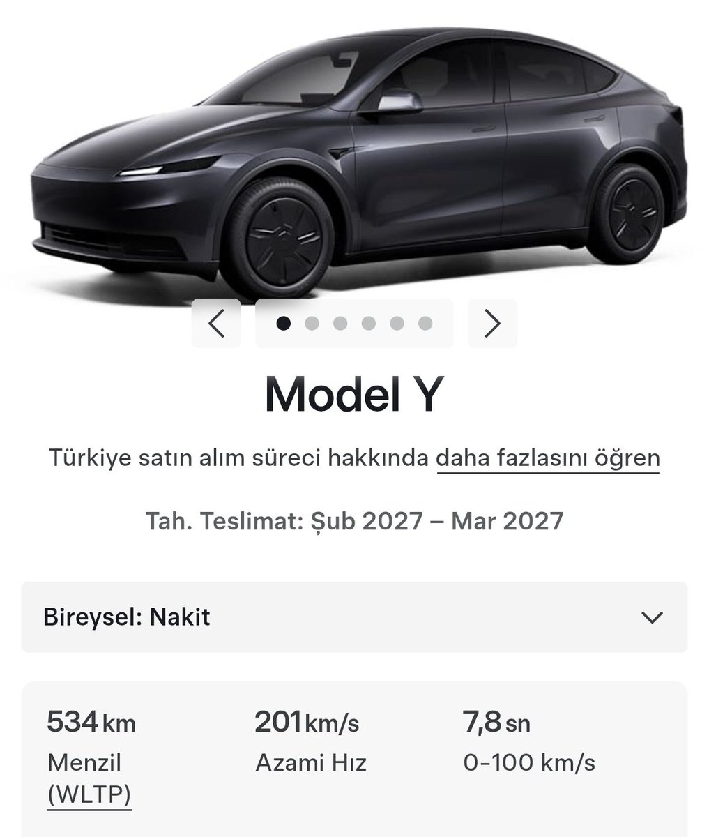 modelyturkiye's tweet photo. Tesla Model Y Performans dahil bütün modellerin Türkiye teslimatı Mart/2027 dönemine sarktı. https://t.co/hfP5CfYtZF