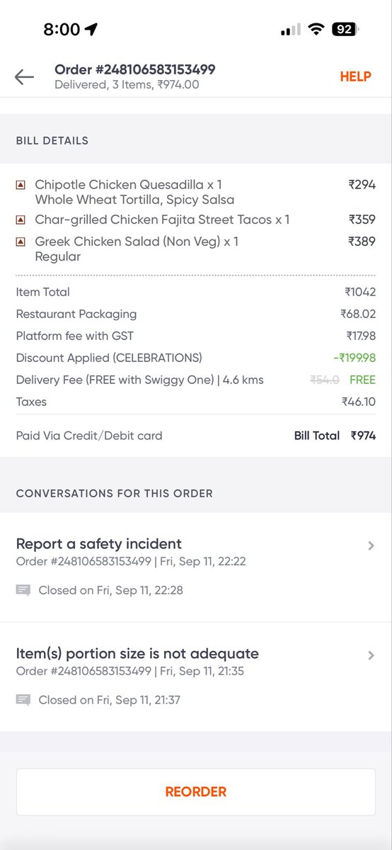 christopher90xt's tweet photo. @harvestsaladco @Swiggy @Tukaram_IndIAS Found a long strand of hair embedded in my food from Harvest Salad Co., IC Colony, Mumbai. Reported it with photos. Swiggy refunded only ₹275 and said they can’t do anything further. Harvest hasn’t responded. @Tukaram_IndIAS pls help https://t.co/3FSv9cLyS5