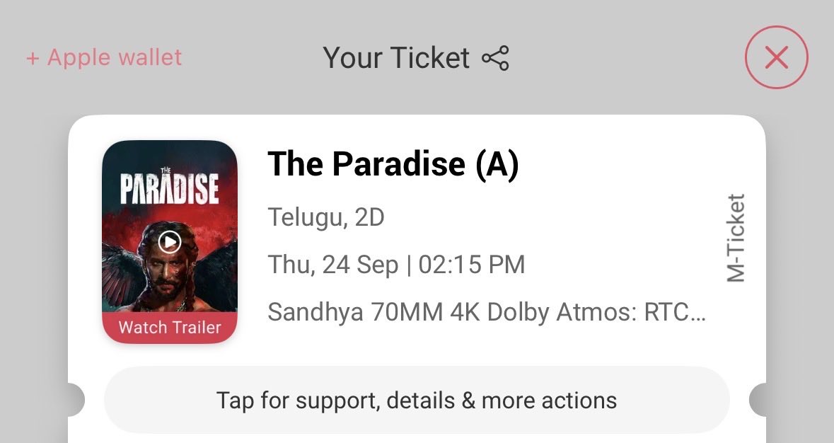 Murshid60291809's tweet photo. I have one ticket in sandhya70mm rtc x roads  Intrested Dm for the same rate 

#rtcxroads #sandhya70mm 
#theparadise #nani https://t.co/5uX5ObiWTg
