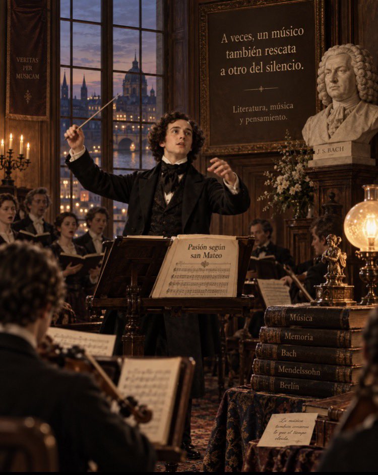 salvadormoa's tweet photo. Bach llevaba décadas casi ausente de los escenarios.

En 1829, Mendelssohn con solo 20 años dirigió en Berlín la Pasión según san Mateo.

El impacto fue enorme y ayudó a devolver la música de Bach al público.

A veces, un músico también puede rescatar a otro del silencio. 🎼 https://t.co/GsZiIqv4Hk