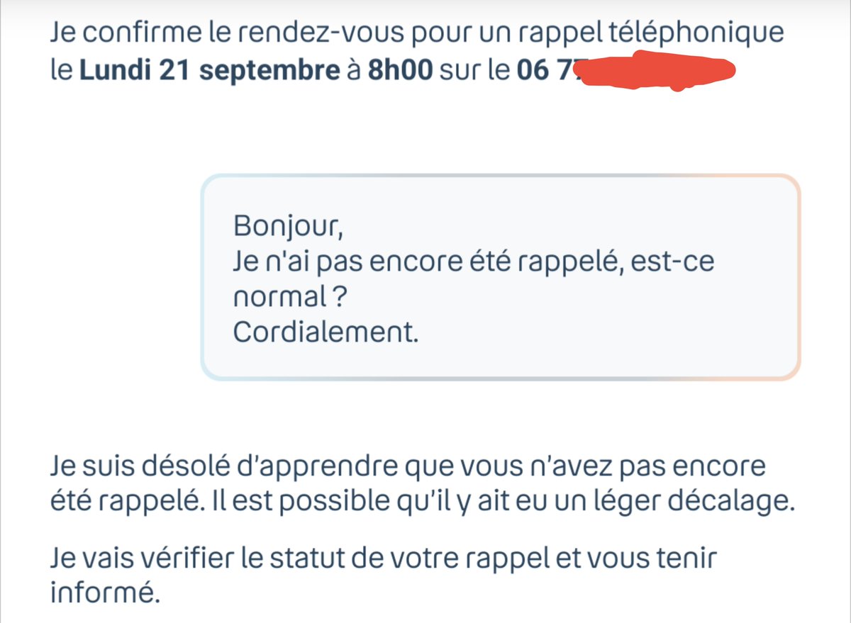 nasty_geee's tweet photo. @bouyguestelecom Bonjour j'attends désespérément d'être rappelé depuis 8h ce matin. Votre chat bot me dit sans cesse qu'il est désolé et qu'il relance le service, sans succès 7h après. Je lance 1 bouteille à la mer ici. Problème est très simple à régler je l'ai déjà eu il y a peu https://t.co/bXXsXqfAri