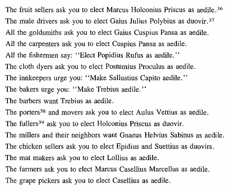 lefineder's tweet photo. Political endorsements, painted on walls of buildings in Pompeii, by various Roman 'unions' (Collegia). https://t.co/CAw9ihy2D2