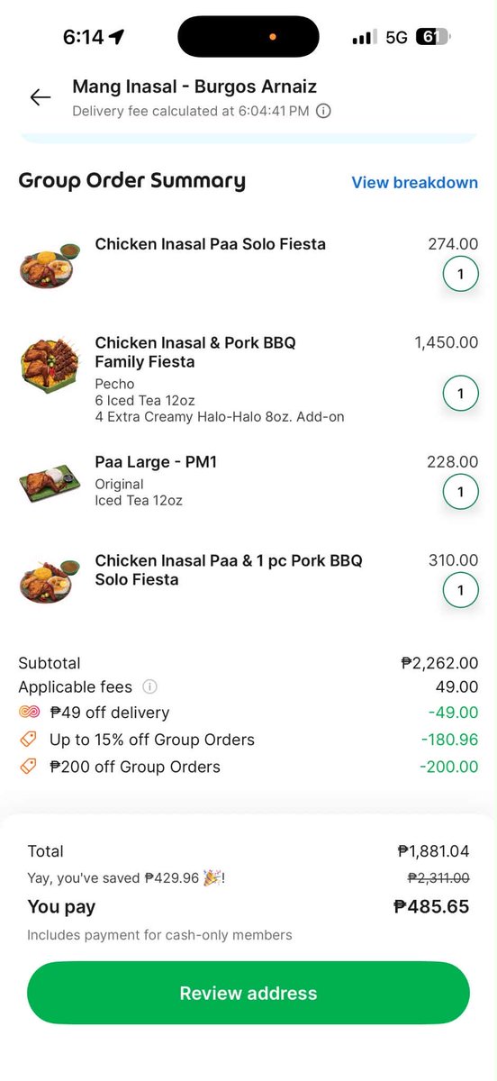 TanudtanudVench's tweet photo. Mas okay pala mag-Group Order kapag marami kayo. 😅 First-time hosts can get ₱200 OFF using NEWTOGO — just have at least 3 members and hit ₱1,000 minimum spend. Share ko lang baka makatulong https://t.co/lD4Fg7P5OZ