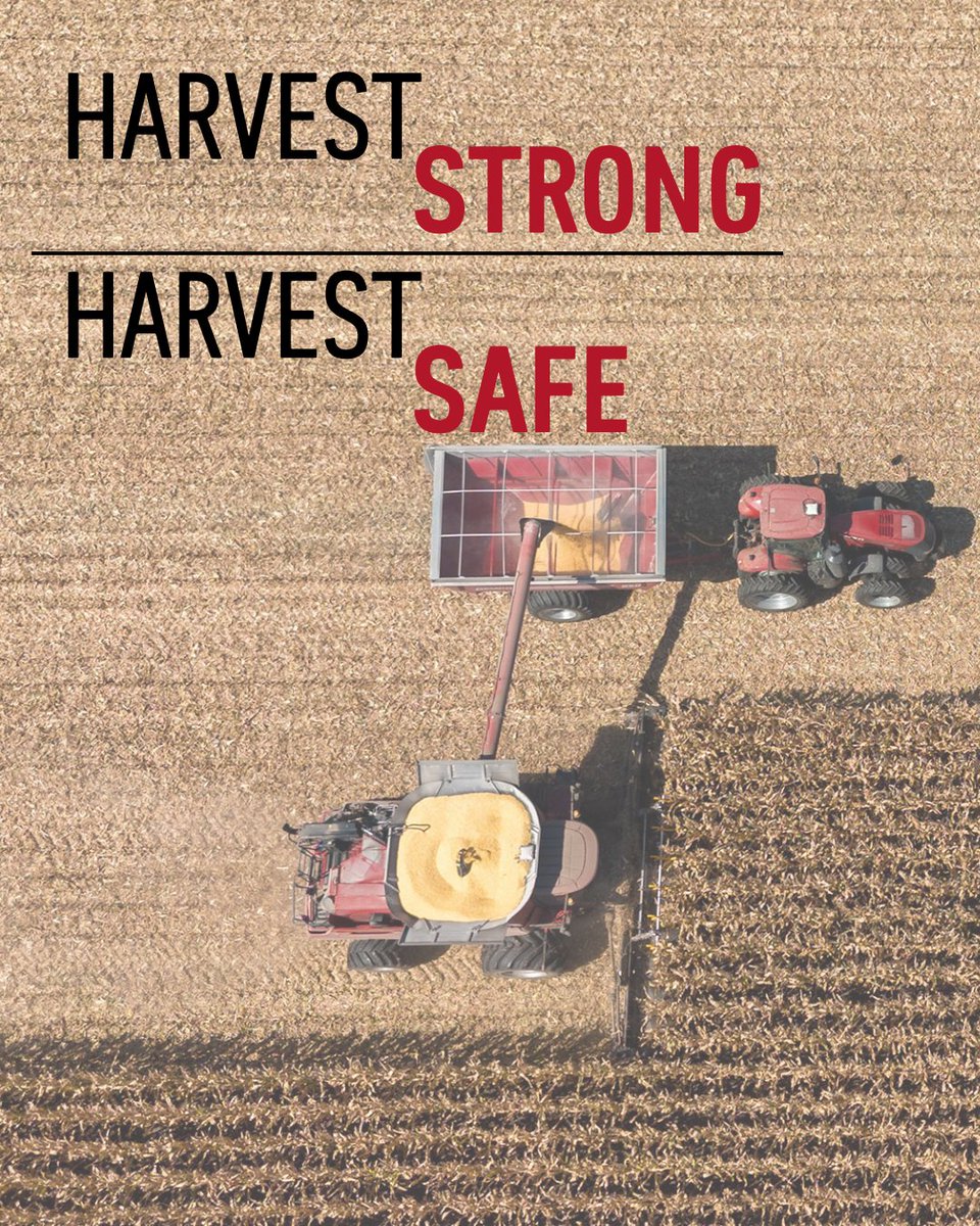 ILFarmBureau's tweet photo. Harvest is about more than what's in the field. It's about who's coming home from it. As another harvest season begins, take a moment to put safety at the top of your checklist.

Harvest Safety Musts
✅Prep equipment early – Breakdowns are a stressful situation
✅Check all lights & markers – Be seen, stay safe
✅Slow down on public roads – It’s not just your life on the line
✅Get rest – Exhaustion leads to mistakes
✅Look up – Power lines and electrical hazards may be above. Stay alert

Grain Bin Safety – No Shortcuts
🚫Lock out & tag out ALL moving equipment
🚫Cover every floor opening
🚫NEVER enter a bin alone
✅Harness + lifeline = lifesaver
🚫Don’t “walk down” grain – it’s a trap
🚫Ditch loose clothing – it can catch in a heartbeat

The harvest is important, but your life, your family, and your future matter more.
Because the most important thing you bring home this harvest isn't the crop. It's YOU!

For more information check the link in the comments

@ILSoybean @ilcorn
