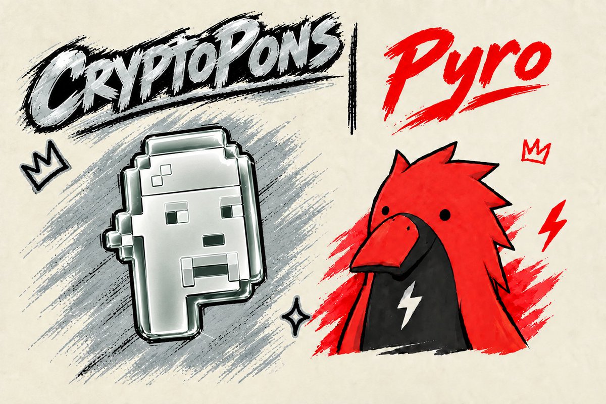 PyroCoreX's tweet photo. 🚨 20X GTD + 30X WL GIVEAWAY | CRYPTOPONS 👀

Partnering with @CryptoPons for 50 spots 🔥

• Supply: 10,000
• Chain: Robinhood
• Mint: FREE

🎟️ 20 GTD
🎟️ 20 FCFS

To enter:

> Follow @CryptoPons + @PyroCoreX 
> RT this post
> Drop your EVM wallet

⏰ Ends in 20H

40 spots up for grabs. Don’t sleep 🫡🔥
