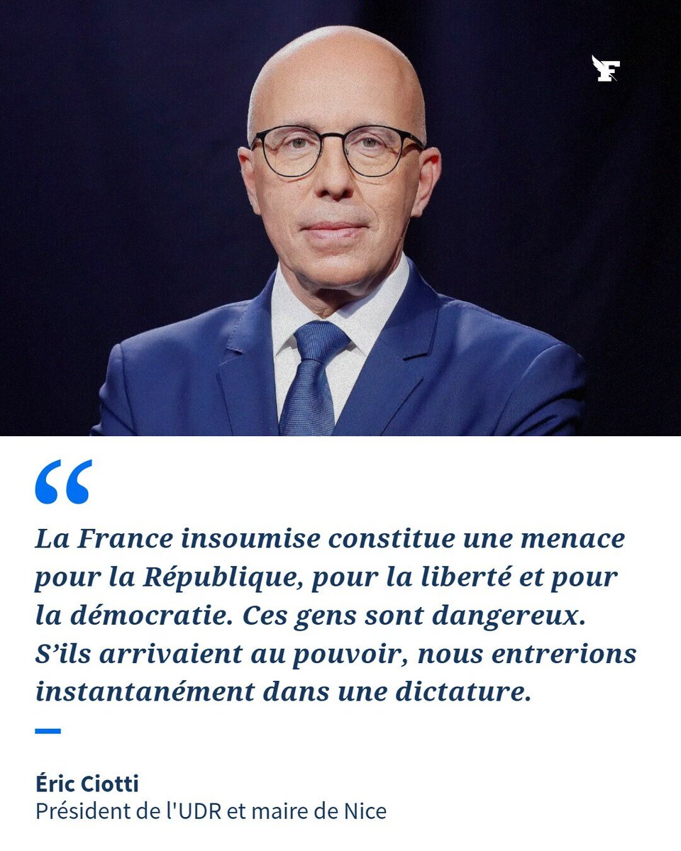 Le_Figaro's tweet photo. Invité de la matinale de CNEWS/Europe 1, le maire UDR de Nice a estimé que les dirigeants de LFI «sont des ennemis de la liberté». →https://t.co/a8Wn0CQOll https://t.co/q0udWBU52K