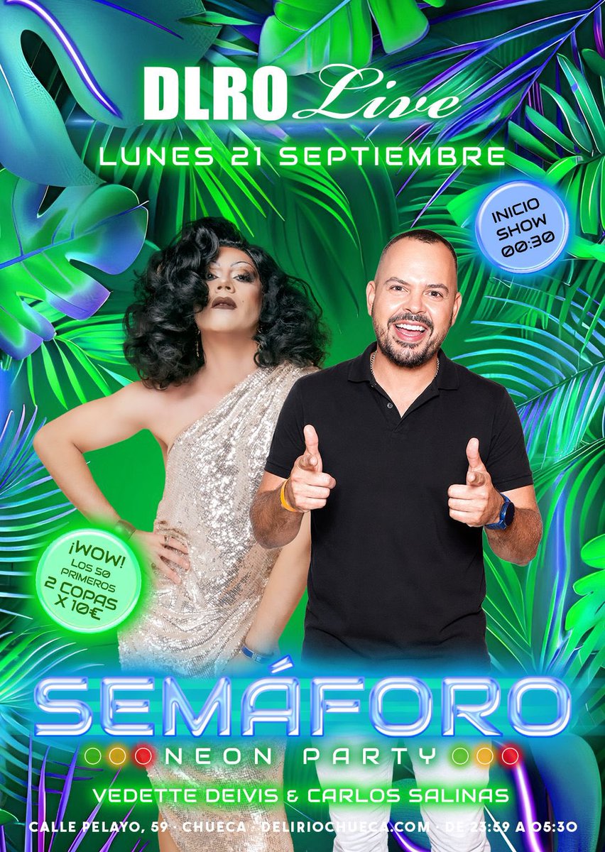 DLROLive's tweet photo. Ⓛⓤⓝⓔⓢ - 💥 𝗦𝗘𝗠𝗔𝗙𝗢𝗥𝗢 𝗡𝗘𝗢𝗡 𝗣𝗔𝗥𝗧𝗬

⏰ 𝟤𝟥.𝟧𝟫 - 𝟢𝟧.𝟥𝟢 - 💃 ꜱʜᴏᴡ 𝟢𝟢.𝟥𝟢ʜ

𝑽𝒆𝒅𝒆𝒕𝒕𝒆 𝑫𝒆𝒊𝒗𝒊𝒔 - 𝑪𝒂𝒓𝒍𝒐𝒔 𝑺𝒂𝒍𝒊𝒏𝒂𝒔 𝑫𝒋

📍🅒🅐🅛🅛🅔 🅟🅔🅛🅐🅨🅞 ❺❾ https://t.co/zMvqTS7XFe