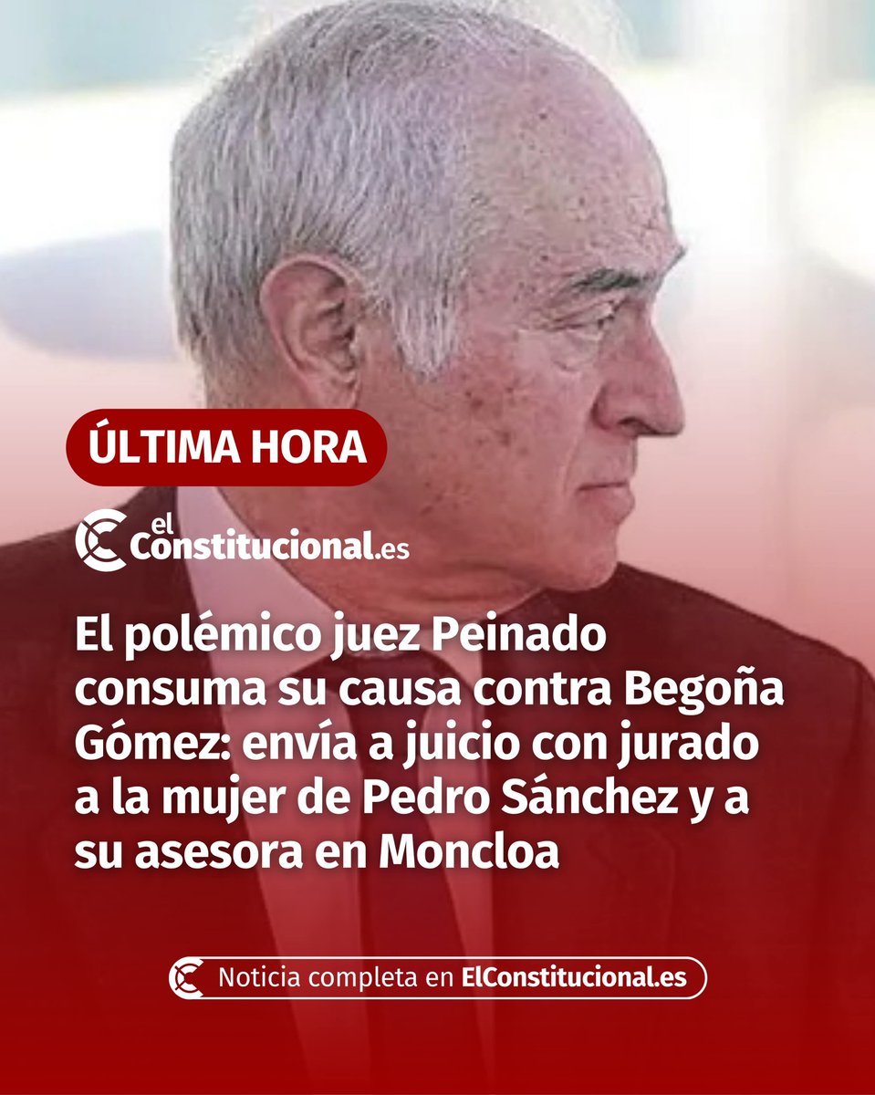 jebl_'s tweet photo. El esperpento del juez Peinado alcanza su cénit: instruir una cacería política sin pruebas para acabar sentando en el banquillo a Begoña Gómez. No es justicia, es lawfare descarado y propaganda judicial al servicio de la ultraderecha. Una mancha imborrable para el poder judicial. https://t.co/S5LDzumcRZ