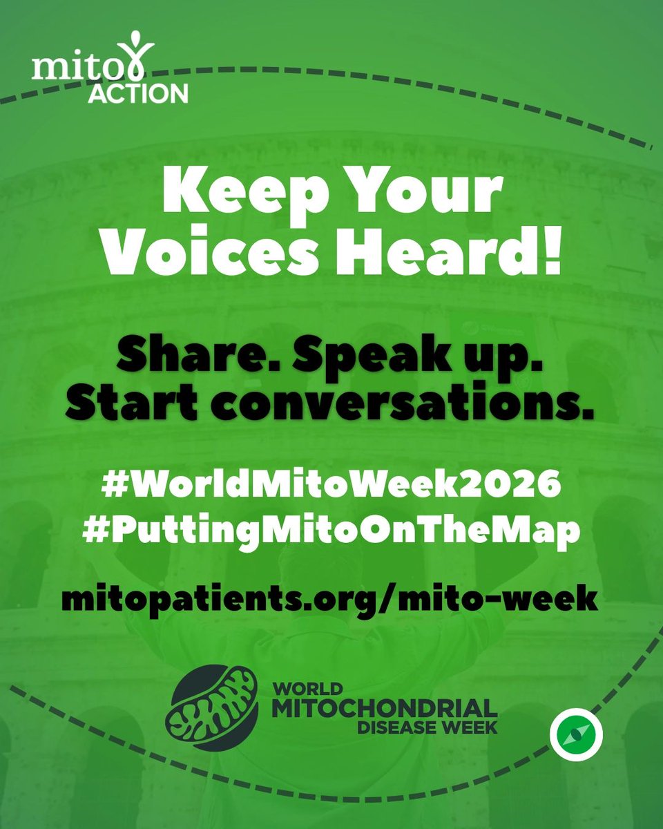 MitoAction's tweet photo. As World Mitochondrial Disease Awareness Week comes to a close, we want to say thank you to everyone who shared, spoke up, and helped put mito on the map. 💚🌎
Awareness doesn’t stop here—let’s keep the conversation going all year long!
#WorldMitoWeek2026 #PuttingMitoOnTheMap https://t.co/5O2GLsukzS