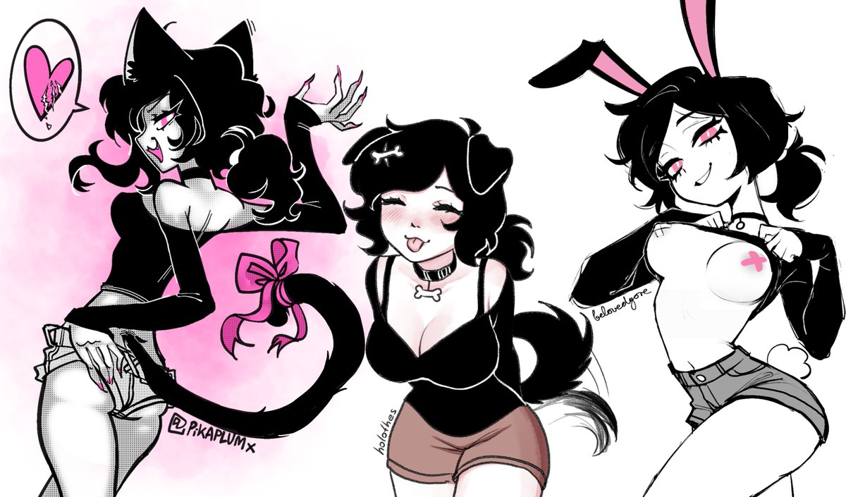 belovedgore's tweet photo. kitty, puppy or bunny? #tcoaal - collab with @Pikaplumx and @holothes day 1 for #leyleyweek2026 https://t.co/d94KrpGi2q