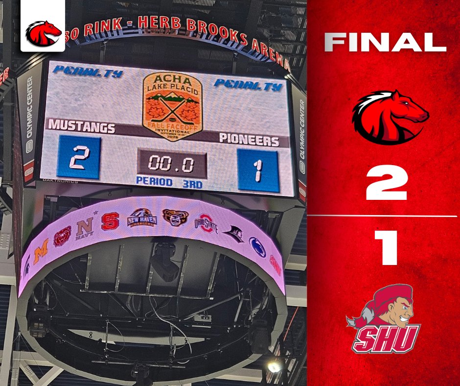 CMCCMustangs's tweet photo. Cam Wickens makes 52 saves to earn Men's Hockey a victory over Sacred Heart at the historic Herb Brooks Arena in Lake Placid! π΄ππ₯
#cmmustangs #horsepower #hockey #ACHA #mesports https://t.co/GO2tXREfyu