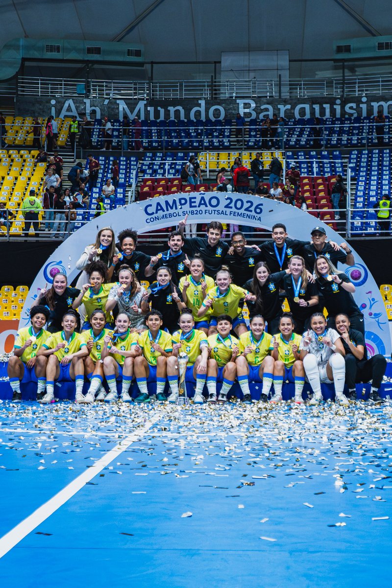 CBF_Futsal's tweet photo. O SUL-AMERICANO SUB-20 FEMININO É NOSSO! 🏆🇧🇷 https://t.co/RyvE7bap7g