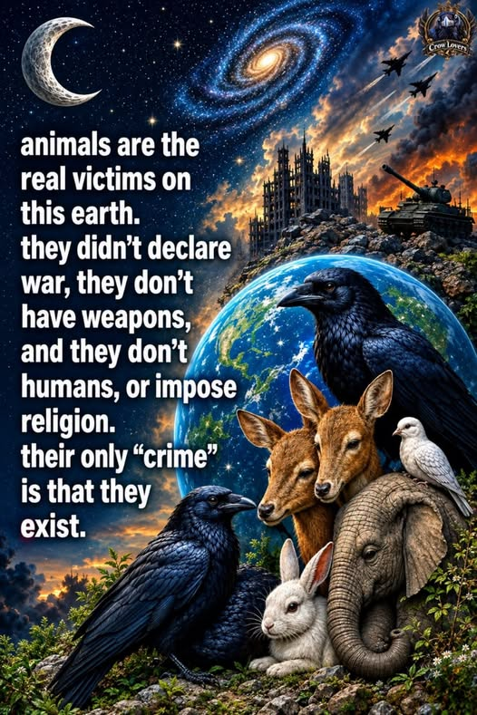 tiger26931's tweet photo. Animals never declared war, yet they suffer from the destruction humans create. They deserve peace, freedom, and a safe place to live.
Crows remember human faces and recognize kindness. Their intelligence reminds us that every living creature deserves respect. https://t.co/C4mV8hobpn