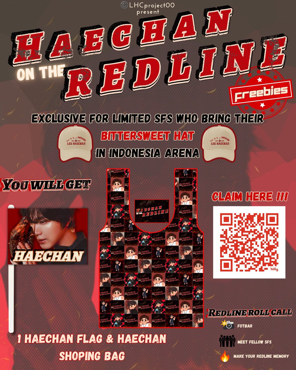 forsunbear's tweet photo. ❤️‍🔥𝗛𝗔𝗘𝗖𝗛𝗔𝗡 𝗢𝗡 𝗧𝗛𝗘 𝗥𝗘𝗗𝗟𝗜𝗡𝗘❤️‍🔥
Calling all SFS attending NCT 127 THE REDLINE - JAKARTA!

🎁 Exclusive Freebies for limited SFS 🧢 Bring your BITTERSWEET HAT

📋 Detail &amp; Freebies Claim
https://t.co/M5GVkzqveK

See you 🔥
#HAECHAN_ONTHEREDLINE https://t.co/J6iMKCjIzJ