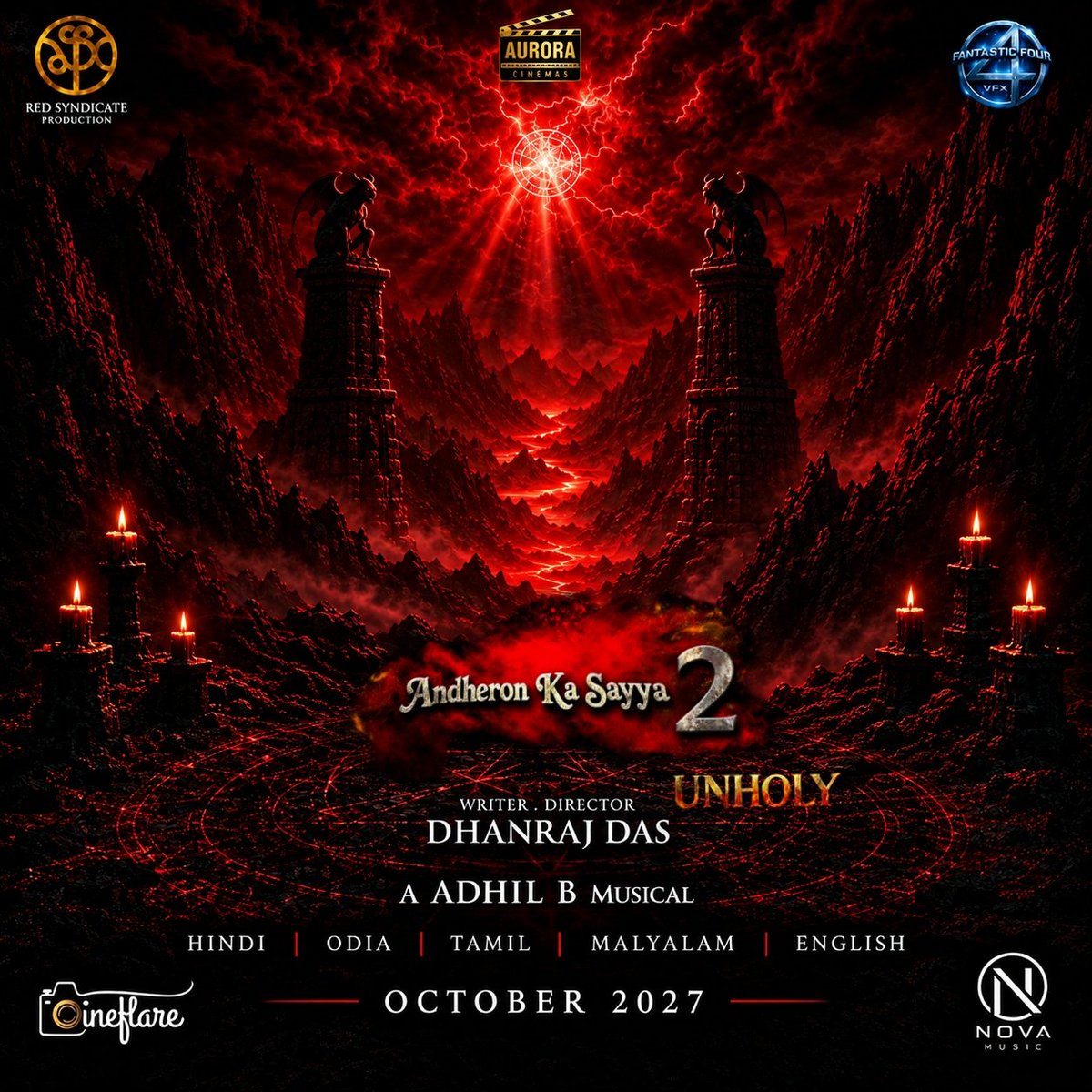 DhanrajDasFilms's tweet photo. The darkness will rise.
The darkness will speak in every language.
Brace yourself.
Andheron Ka Sayya 2: Unholy — October 2027. 🩸 https://t.co/mLks9qFoOT