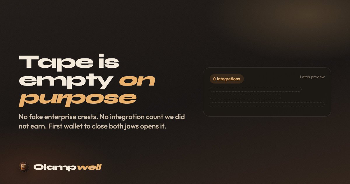 ClampWellphq's tweet photo. the chain does not migrate.
the wallet does not change buttons.

the second jaw closes underneath. https://t.co/ACC2YSMUhn