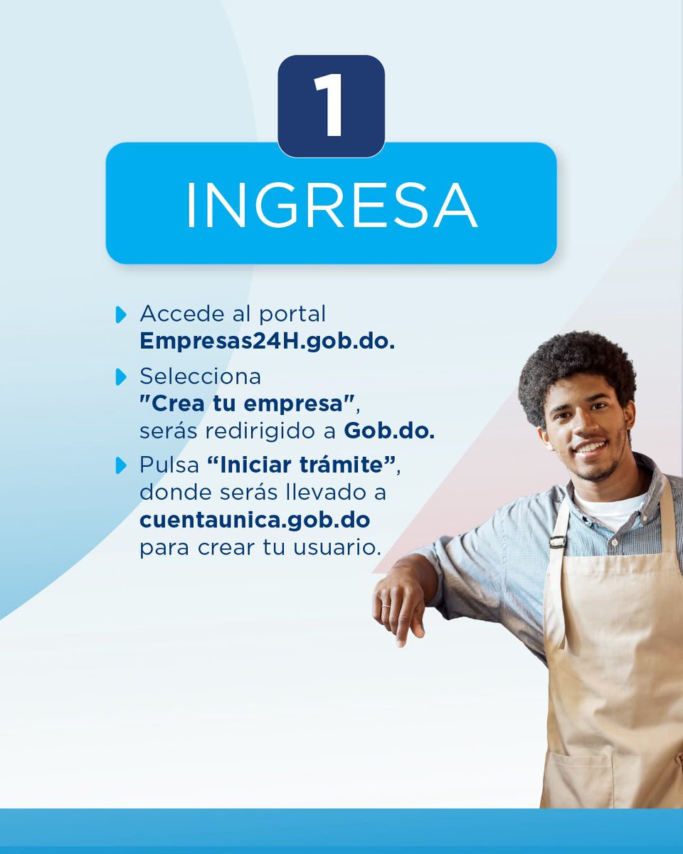 MIC_RD's tweet photo. Emprender ahora es más sencillo. 

En esta infografía te contamos lo esencial, qué puedes constituir, y cómo funciona el proceso.

📲 Conoce más en https://t.co/TSCiGGhMjZ

#MICM #EmpresasEn24h #MipymesRD

@camarasd 
@OnapiRD 
@DGii 
@OGTICRDO 
@burocraciacero_ https://t.co/ToV4IhJQEK
