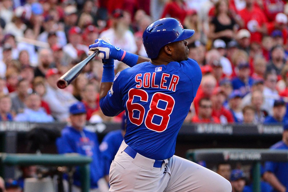 DailyRandomCub's tweet photo. Jorge Soler (2014-2016)

Soler appeared in 86 regular season games and 8 postseason games in 2016. The 2016 World Series was the first of two rings Soler would win. He was named WS MVP in 2021 with Atlanta when he hit .300/.391/.800 with three home runs.

2016 Cubs 10 years later https://t.co/8LrPKPOBMR