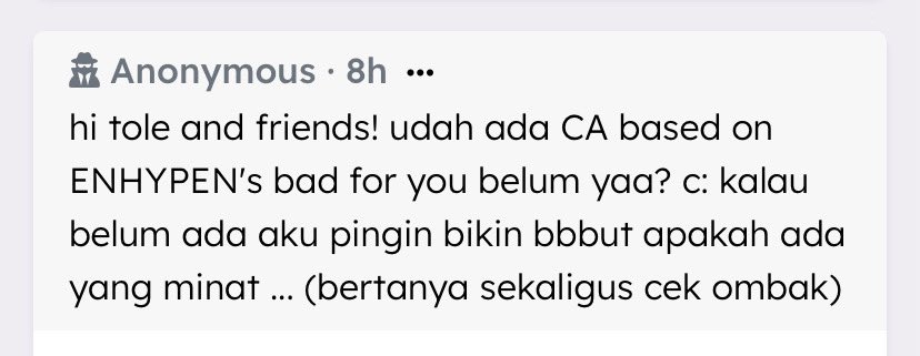 infoCAmins's tweet photo. #TANYAMIN

 lupa, kayanya belom. SIAPA MINAT CA ENHYPEN? https://t.co/8XBgSHkwt2