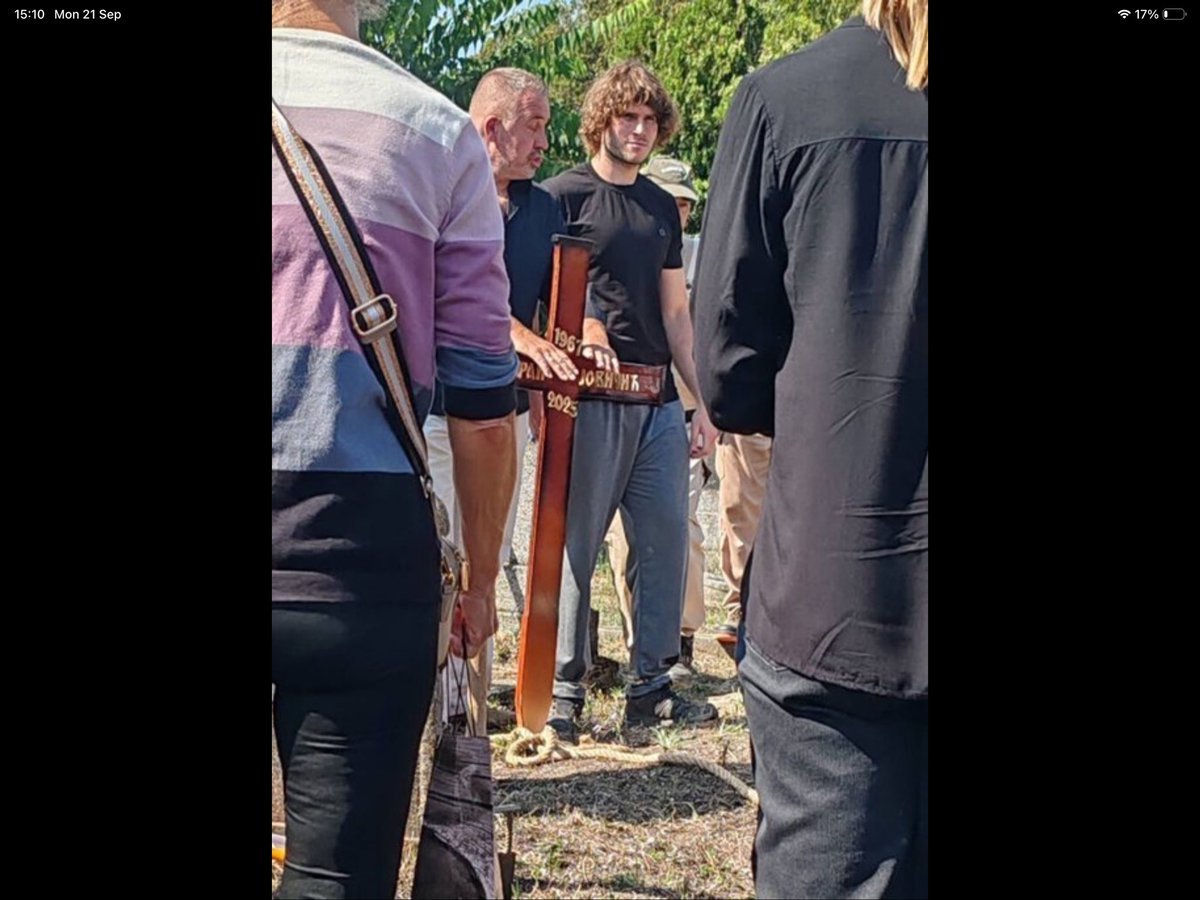 al_pantovic's tweet photo. @anabrnabic @Europarl_EN This is the student who was arrested because he doesn't think like your criminal organization, so you brought him to his father's funeral in chains. https://t.co/sfCysI86st
