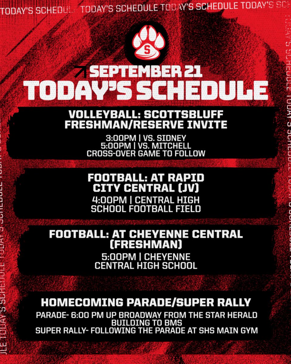 activities_shs's tweet photo. Here's what's happening today: Weโre kicking off Homecoming Week with DENIM DAY! ๐พ
Check out the daily schedule so you donโt miss any of this weekโs Homecoming fun!
#BearcatPride #HomecomingWeek https://t.co/5xqoZbgox9