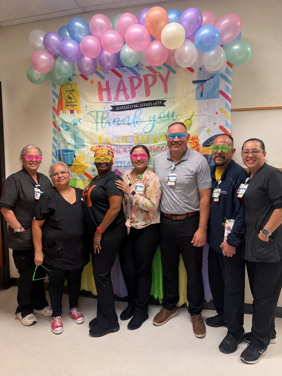 cshhouston's tweet photo. Last week, we were proud to celebrate Environmental Services Week. From our hallways and waiting rooms to our patient suites and operating rooms, our EVS team works tirelessly behind the scenes to ensure our hospital is clean, safe and welcoming. #EVSWeek #UnsungHeroes https://t.co/thSHqaP2Va