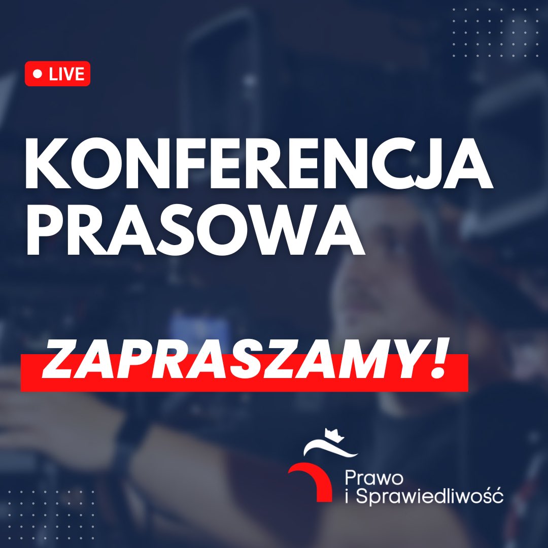 pisorgpl's tweet photo. 🎙️ Zapraszamy na konferencję prasową Posłów PiS @SliwkaAndrzej i @S_Lukaszewicz. 
🗓️ Jutro (22.09) o godz. 9:00
📍 Al. Solidarności 100 (stacja Orlen), Warszawa https://t.co/T2IWt6L1mo