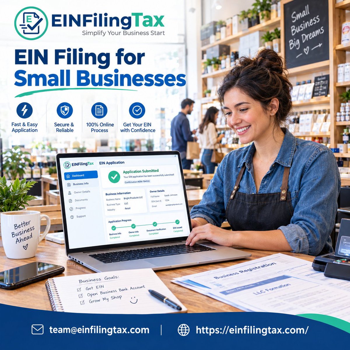 eINfilingtax123's tweet photo. Turn your passion into a real business with EinFilingTax! 🚀 Get your EIN filing done with a simple, secure, and convenient online process—so you can focus on growing your business.
🌐 Website: https://t.co/Pry7VEEPmY
📧 Email: team@einfilingtax.com
#EinFilingTax #EINFiling #LLC https://t.co/Evk1ZBzijY