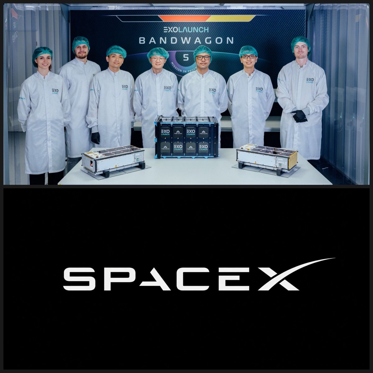 cb_doge's tweet photo. BREAKING: Two satellites from Taiwan are now confirmed to launch with SpaceX. 🇹🇼

Exolaunch announced today that T.MicroSat-3 &amp; 4 will launch on Bandwagon-5. They will complete Taiwan’s four-satellite broadband network, testing fast satellite links for future 5G and 6G services. https://t.co/vGag2kbysQ