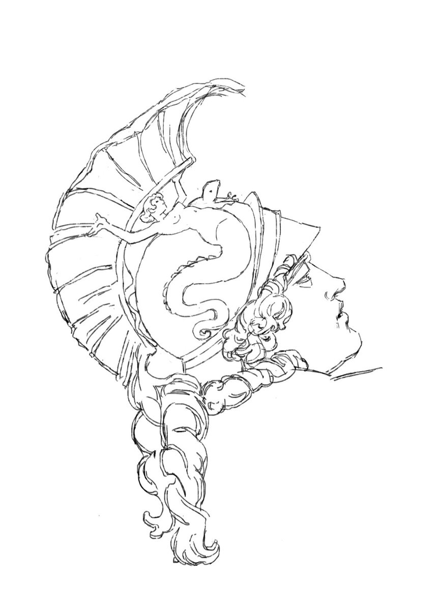 orcheedart's tweet photo. my lines were a little scribbly today so i went with this kind of line art instead https://t.co/rG4SPsj9xc