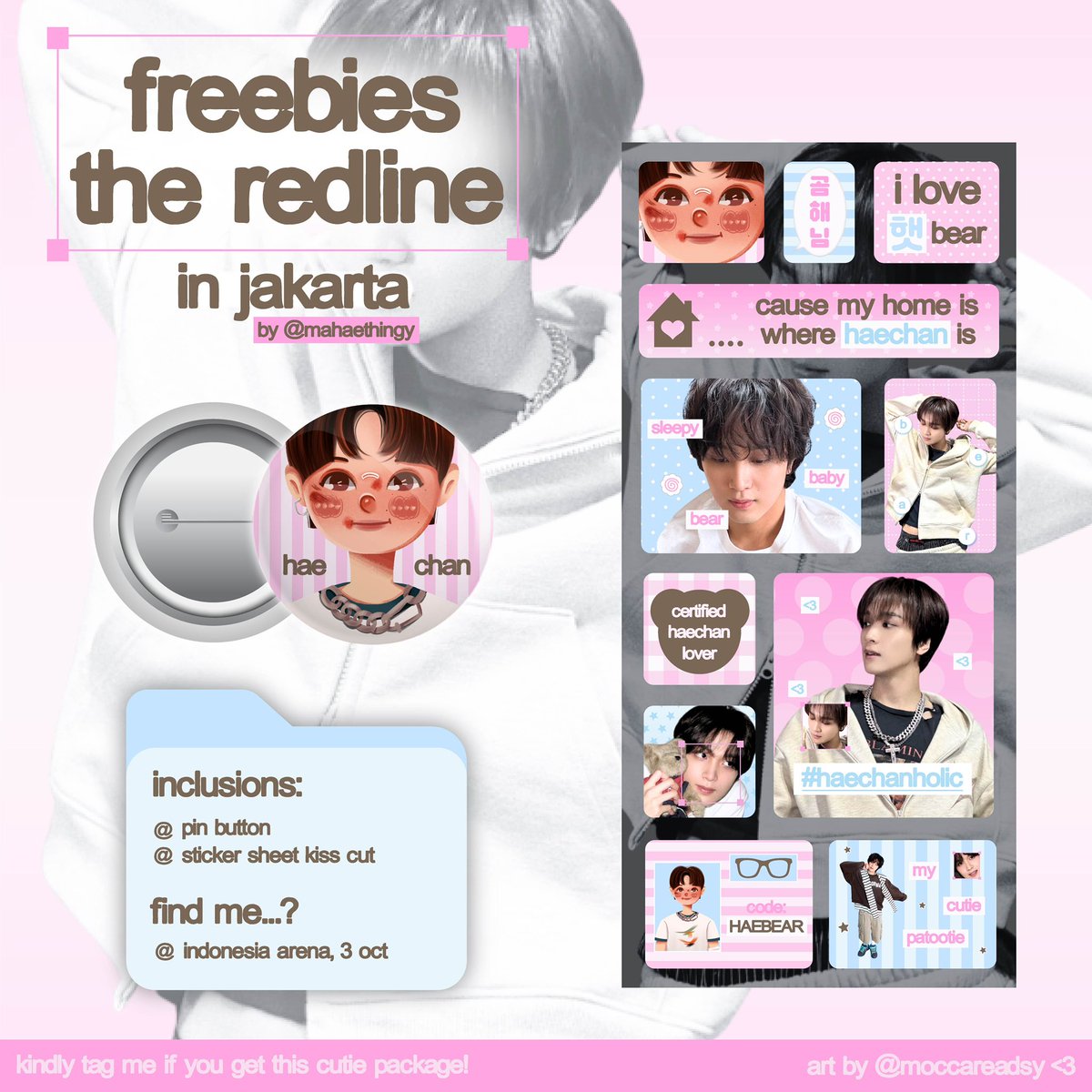mahaethingy's tweet photo. ♡ freebies the redline in jakarta
by mahaethingy ‧˚꒰📁୭ ˚. ໒꒱ 

@ 3ʳᵈ october 2026

see yaw, sfs…! 🐻

#NCT127 #THE_REDLINE_JAKARTA https://t.co/hx7by5tVbb