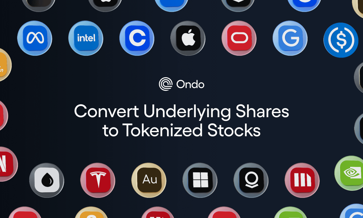 Ondo's tweet photo. Introducing a new way to bring shares onchain.

Starting today, approved institutions can use shares they already hold to mint Ondo Stocks through Alpaca’s Instant Tokenization Network.

This gives institutions a direct path from existing share inventory to onchain markets, supporting tighter spreads and deeper liquidity.

How it works:

→ Mint Ondo Stocks using underlying shares
→ Redeem tokens to receive the shares back
→ Live now on Ethereum and BNB Chain

Building on Ondo Stocks’ just-in-time liquidity model, in-kind conversion adds a new route alongside cash-funded transactions.

The result: more capital-efficient liquidity provision, tighter spreads, and greater depth across secondary markets.