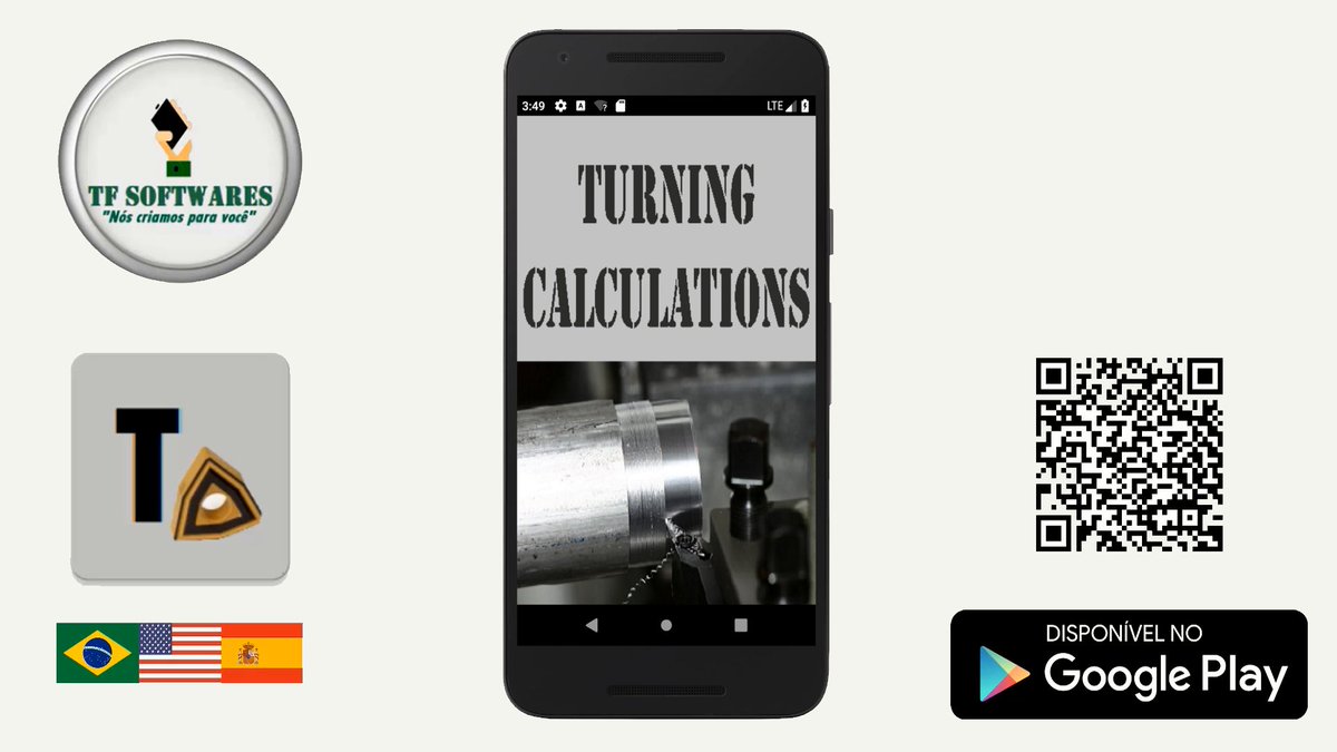 TF_Softwares's tweet photo. Whether you are an industry professional or a student of Mechanical Machining, the Turning Calculations app is an essential tool! #cnc #lathe #machinist #turning  Download the app right now from the Google Play Store: 👇 https://t.co/rA8f4nbYGY https://t.co/KVKyv2kPnu