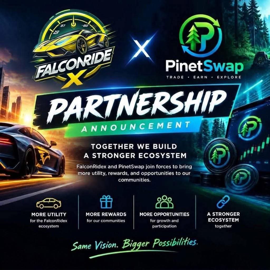 lynor_27's tweet photo. 🚀 PARTNERSHIP ANNOUNCEMENT 🚀

FalconRidex × PinetSwap 🤝

Two growing communities, one shared vision: building stronger utility, engagement, and opportunities across the SidraChain ecosystem.

Together, this partnership aims to support: ⚡ More utility 
🎁 More rewards 
🌍 More opportunities 
🔗 A stronger ecosystem

This is another step toward expanding real-world value, community participation, and long-term ecosystem growth.
Same Vision. Bigger Possibilities.

@FalconRideX @PinetSwap 

#FalconRidex #PinetSwap #SidraChain #Web3 #Blockchain #CryptoCommunity #Partnership #BuildTogether #EcosystemGrowth #UtilityFirst 🚀🔥